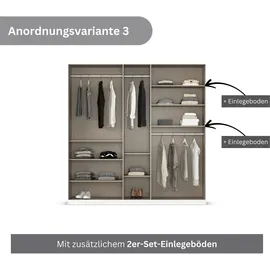 otto home Drehtürenschrank OTTO HOME "Kleiderschrank Kleiderschränke Schrank Garderobe AGORDO mit Glasfront", weiß (alpinweiß, glas kristallweiß), B:226cm H:229cm T:54cm, Holzwerkstoff, Schränke, Drehtürenschrank, durchdachte Innenausstattung, in 7 Breiten und 2