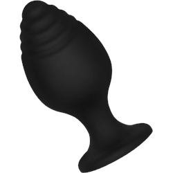 Sinnlich gerippter Analplug M, 7,3 cm, schwarz