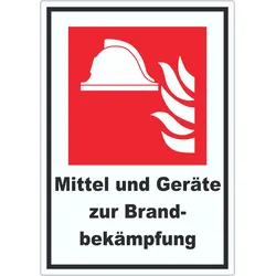 Mittel und Geräte zur Brandbekämpfung Aufkleber A1 (594x841mm)