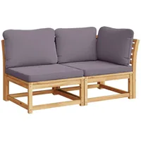 vidaXL 2-tlg. Garten-Lounge-Set mit Kissen Massivholz Akazie