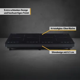 tzs-first-austria TZS First Austria Induktionskochplatte, doppelt, Timer, Kindersicherung, 3500W, Induktionskochfeld, Doppelt Kochfeld, Touch-Display, Top... | schwarz,