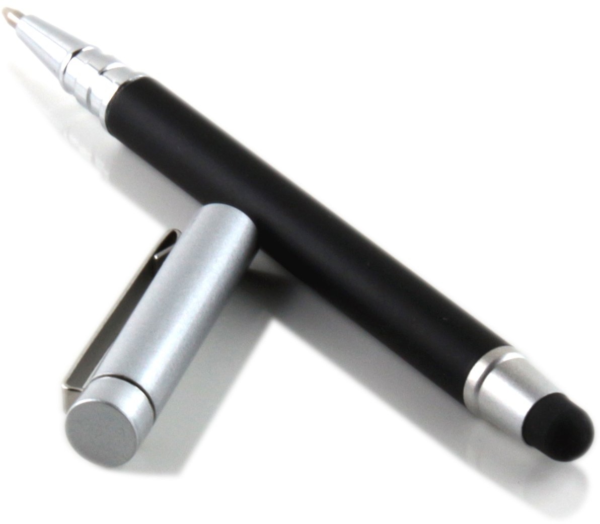 Slabo Stylus Touch Pen für iPad (2010-2022) | iPad Mini (2012-2021) | iPad Pro/iPad Air (2015-2022) | iPhone (2007-2022) etc Eingabestift und Kugelschreiber Touch Stift – schwarz | Silber