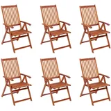 vidaXL Klappbare Gartenstühle 59 x 86,6 x 31,6 cm braun 6 St.