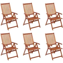 vidaXL Klappbare Gartenstühle 59 x 86,6 x 31,6 cm braun 6 St.