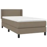 vidaXL Boxspringbett mit Matratze Taupe 90x200 cm Stoff