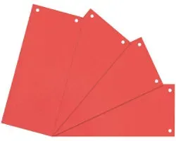 Viking Blanko Trennstreifen Blauer Engel UZ56 (Recyclingkarton Schreibwaren), Recycelt 100% Spezial Rot Rot Pappkarton Rechteckig 2 Löcher 100 Stück
