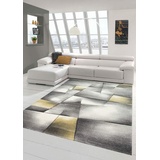 Teppich-Traum Teppich modern Teppich Wohnzimmer Teppich Kurzflor in Pastell gelb grau Größe 120x170 cm