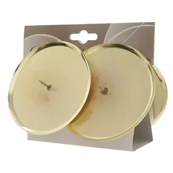 Decoris Adventskranzkerzenhalter Adventskerzenhalter Metall Ø 10 cm 4 Stück hell gold glanz
