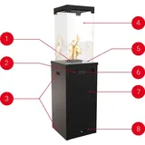 Kratki Patio Light Schwarz 8,2 kW Propan - Terrassenheizer Gas Feuerstelle Garten Kamin Ofen