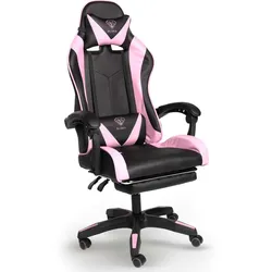 TRISENS Gaming Stuhl Home Office Chair Racing Chefsessel Bürostuhl Sportsitz Büro Stuhl Schwarz/Rosa