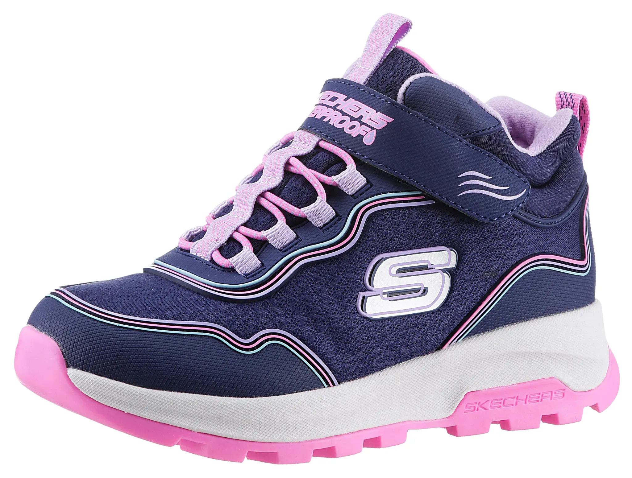 Skechers Sneaker »STORM BLAZER«, Trekking Schuh, Freizeitschuh, Kindergartenschuh mit Tex-Membrane Skechers navy-rosa-lila 30