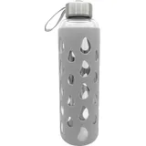Gedalabels GEDA LABELS Unisex – Erwachsene Silikon steingrau Trinkflasche, Glasflasche, 500 ml