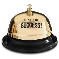 Gadget Master Ring for Success! Klingel, Erfolgs-Glocke für echte Maker, Metall, gold-gelb