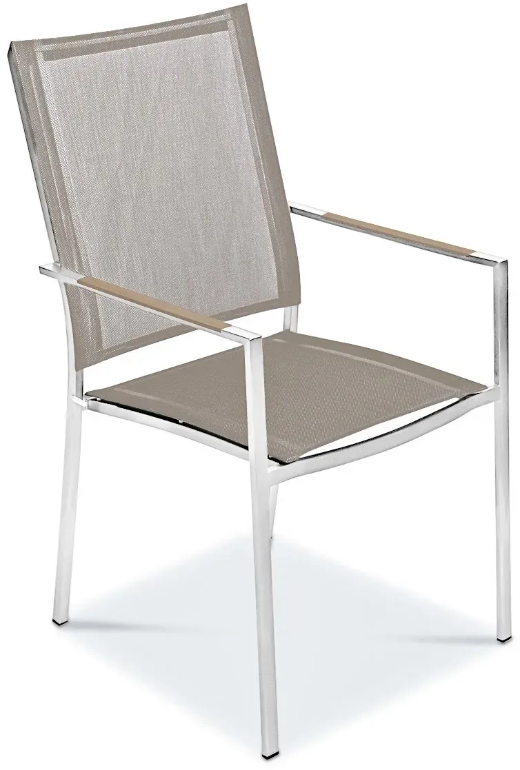 Stapelsessel Venus II Edelstahl - Batyline taupe Armlehne Aluminium