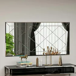 Dmora Spiegel Dpessin, Spiegel mit Rahmen, Wanddekorationsartikel, Spiegeldekoration, 60x2h120 cm, Weiß
