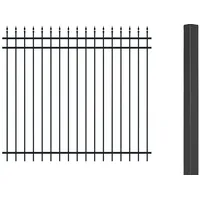 GAH Alberts Zaun-Set 1000 x 180 cm Schwarz/Metall