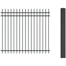 GAH Alberts Zaun-Set 1000 x 180 cm Schwarz/Metall