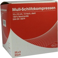 Dr. Ausbüttel & Co. GmbH SCHLITZKOMPRESSEN Mull 10x10cm 12fach steril