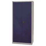 Bisley Aktenschrank Universal Flügeltürenschrank in Lichtgrau/Oxfordblau - Maße: H 196 x B 91 x T 50 cm blau|grau