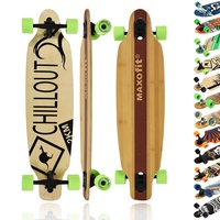 MAXOfit Longboard in verschiedenen Designs mit hochwertigen Ahorn/Bambus Decks für Anfänger und Fortgeschrittene (Chillout)