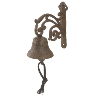 Dehner Glocke nostalgisch, ca. 18.5 x 7.5 x 15 cm, Gusseisen, edelrostfarben, Braun