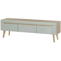 Furn.design TV-Lowboard in Pistazie matt und Scandi Eiche TV