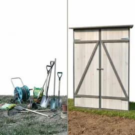 MuCoLa Gartenhaus 1,4 x 1,4 m Weiß/Grau