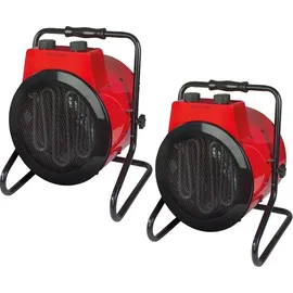 Toolland 2er Set Bauheizer 3 Stufen 3000W Baulüfter Heizgebläse Heizlüfter Bautrockung