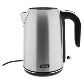 Mulex Tee Express Teekocher 2200W - 2-in-1 Wasserkocher mit Teekanne 1,7L + 1 L, Silber