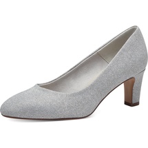 TAMARIS Damen Pumps Textil Blockabsatz Vegan; SILVER GLAM, EU 38