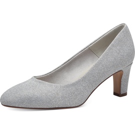 TAMARIS Damen Pumps Textil Blockabsatz Vegan; SILVER GLAM, EU 38