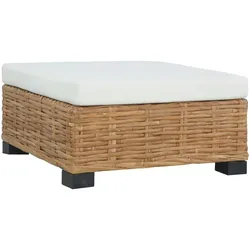 vidaXL Fußhocker mit Kissen Natürliches Rattan