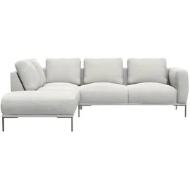 Livetastic Eckcouch Webstoff 5-Sitzer Dunkelgrau