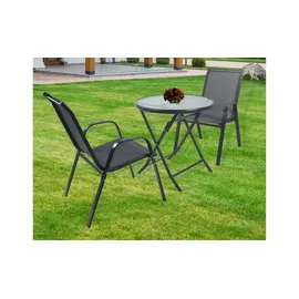 gardenson Gartentisch klappbar Ø 70 x 70 cm Anthrazit