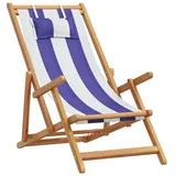 vidaXL Gartenstuhl 112 x 127 x 95 cm blau/weiß klappbar 1 St.