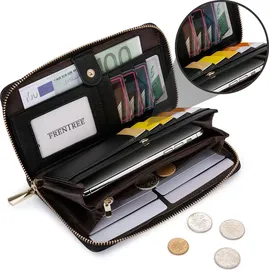 Frentree Clutch Geldbörse Damen Portemonnaie schwarz