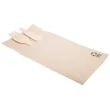 Wisefood 50 Stück Besteckservietten mit Fach - rechteckig braun 20 x 10 cm 2-lagig 1/8 Faltung),