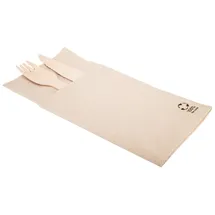 Wisefood 50 Stück Besteckservietten mit Fach - rechteckig braun 20 x 10 cm 2-lagig 1/8 Faltung),