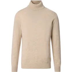 Rollkragenpullover VENTI "VENTI Rollkragenpullover uni", Herren, Gr. M, beige, 80% Wolle (Lammwolle), 20% Nylon, Pullover