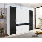Priess Kleiderschrank 230 x 193 x 55 cm Schwarz