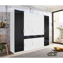 Priess Kleiderschrank 230 x 193 x 55 cm Schwarz