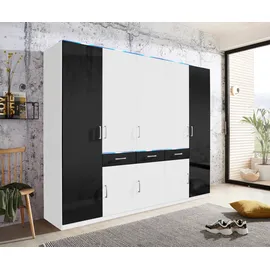 Priess Kleiderschrank 230 x 193 x 55 cm Schwarz