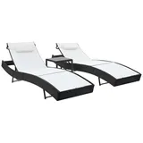 vidaXL Sonnenliege 115 x 44 x 27 cm Schwarz