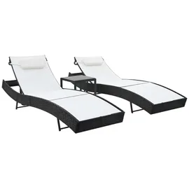 vidaXL Sonnenliege 115 x 44 x 27 cm Schwarz