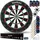 Tectake tectake® Dartscheibe aus robustem Sisal mit ultradünnem Draht, extra breiter Fangring, Zubehör aus Anspitzer, 16 Flight-Schützern und Startlinie
