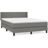 vidaXL Boxspringbett mit Matratze Dunkelgrau 140x200 cm Stoff
