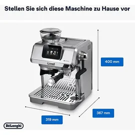 De'Longhi DELONGHI La Specialista Touch EC9455.M - Steuerung per Touchscreen, 8 voreingestellte Kaffee-Rezepte, Cold Brew, Espressomaschine Edelstahl/Schwarz