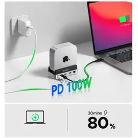 ORICO MiniDock 10-in-1 Dockingstation mit SSD-Festplatteneinschub – Silber Grau/Silber
