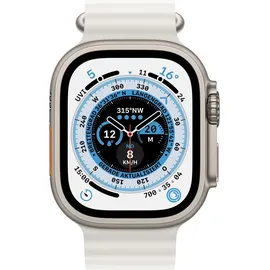 Apple Watch Ultra GPS+Cellular 49 mm Titaniumgehäuse, Ocean Armband weiß