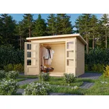 KA-Gartenhaus Stockach 3 19 mm natur Pultdach Gerätehaus Geräteschuppen Holz